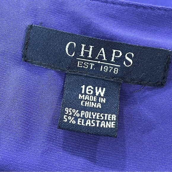 Chaps Vivid violet purple color Sleeveless v-neck Midi formal Dress size 16W - Picture 8 of 12